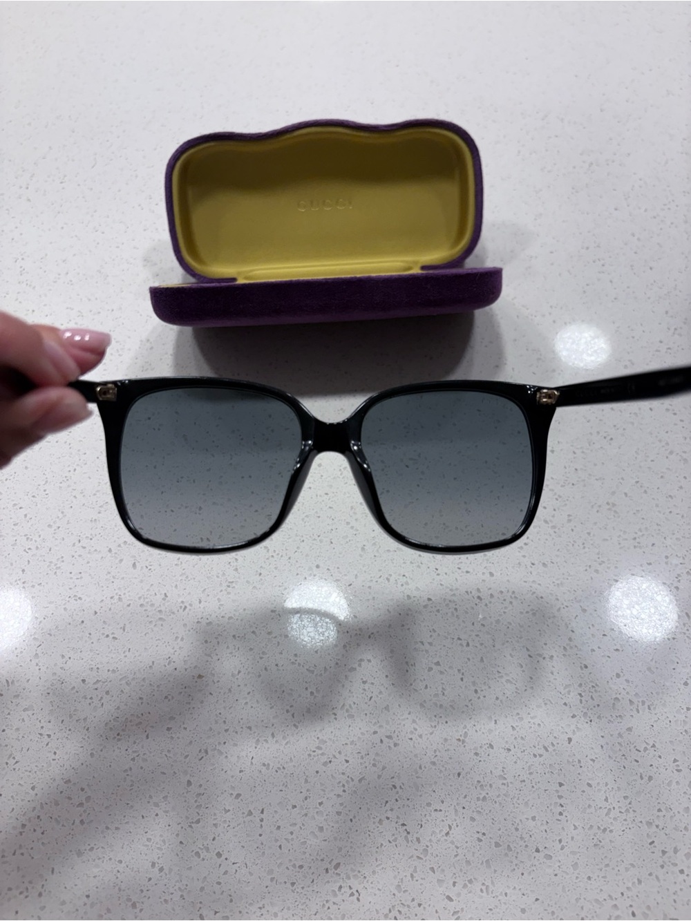 Gucci Black Gradient Square Women’s Sunglasses - Picture 4 of 7